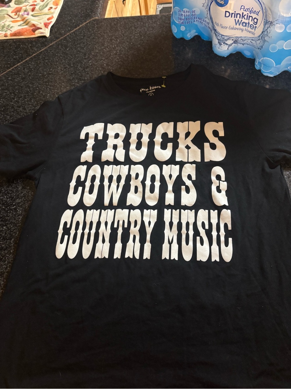 Black Graphic Tee - Trucks Cowboys & Country Music